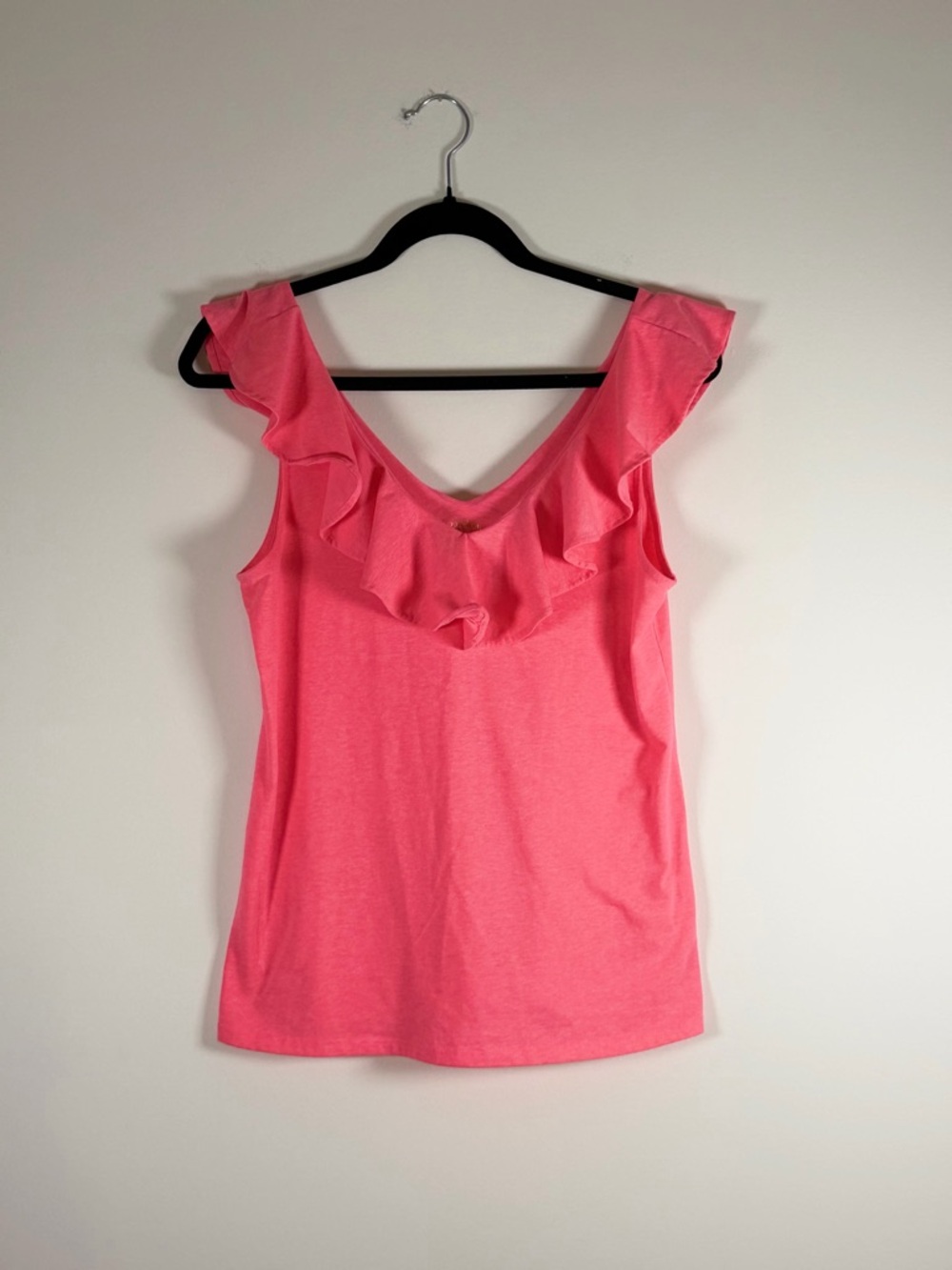 Lilly Pulitzer Coral Pink Ruffle V-Neck Tank